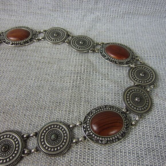 Vintage Concho Belt Womens Large Medallion Wood Chain Western Fashion main image 13